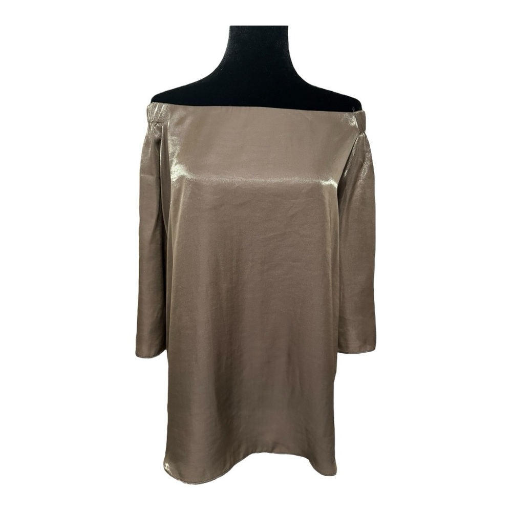 Lola & Sophie Off Shoulder Gold Shimmer Blouse XL NWT